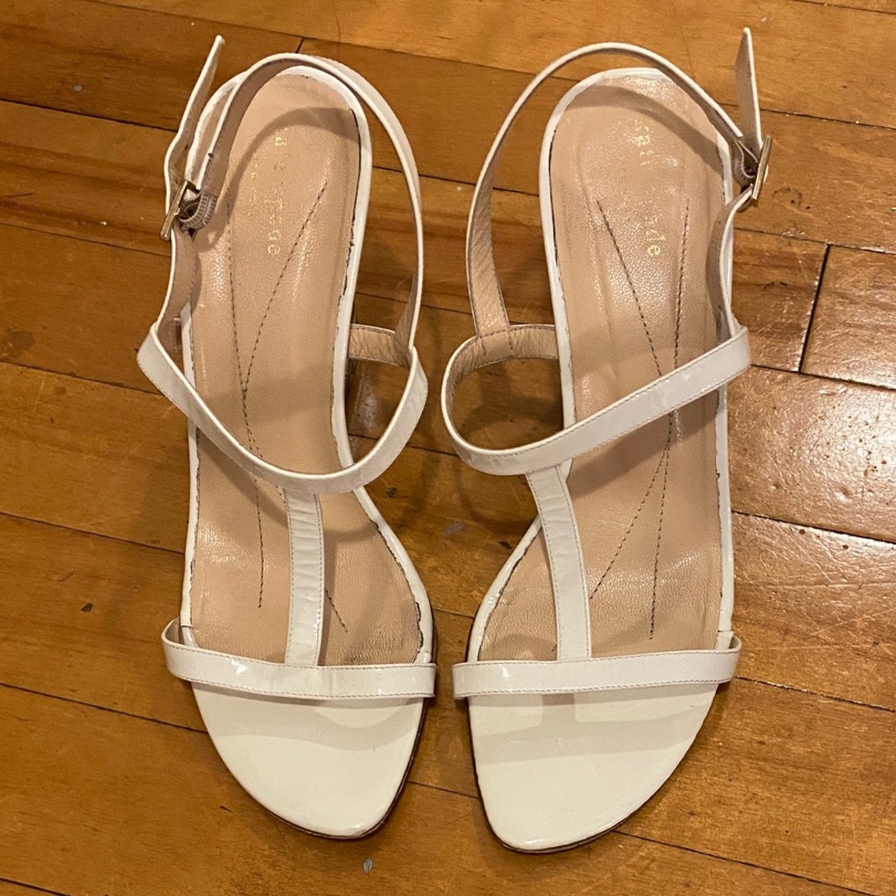 Kate Spade White Strappy Wedges